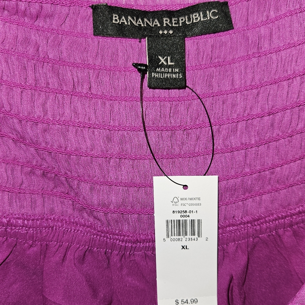 Banana Republic pink flowy Ruffle top. Womens XL - Picture 2 of 6